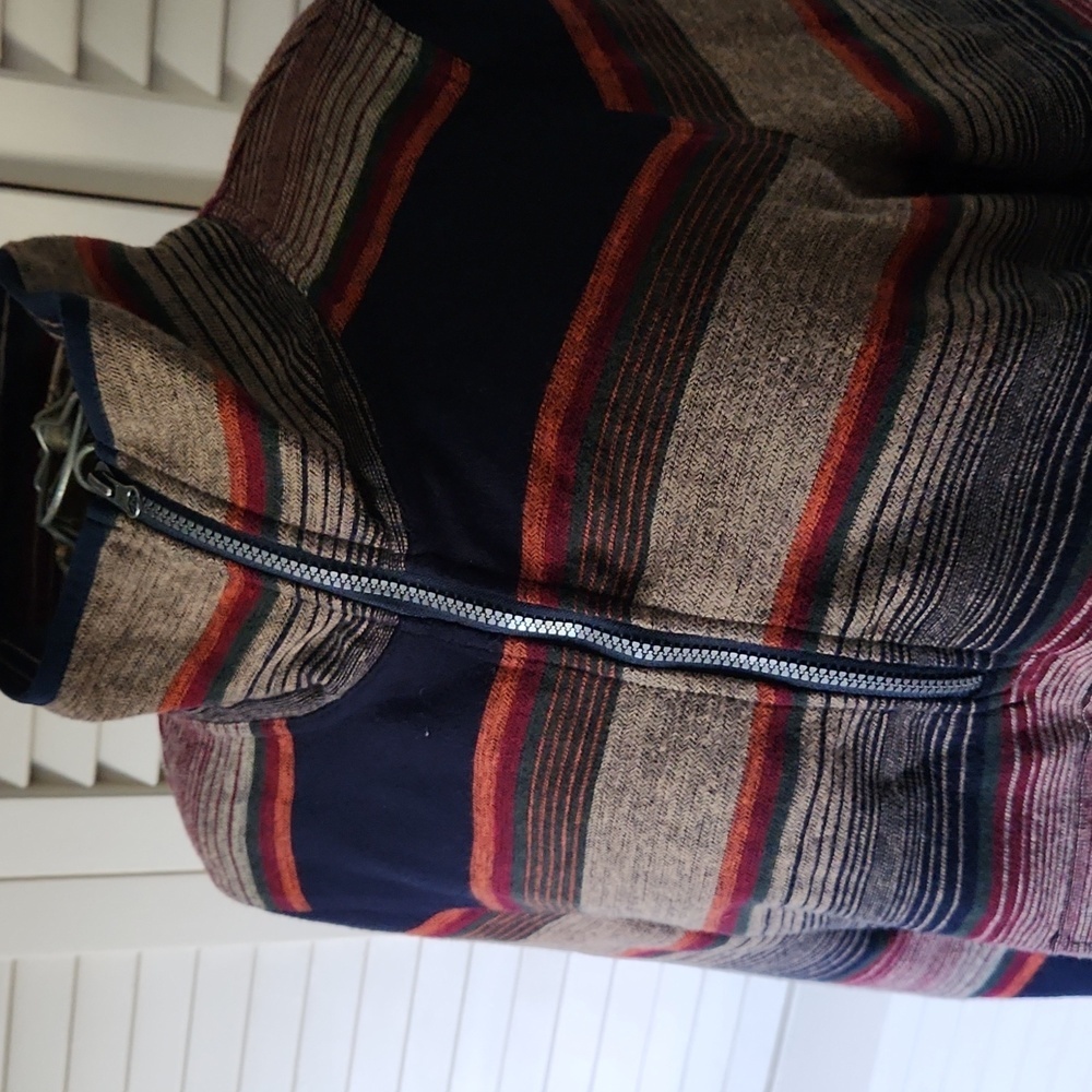 Woolrich Womens Striped Multicolor 3/4 zip Pullover 100% Cotton Medium - Picture 11 of 12